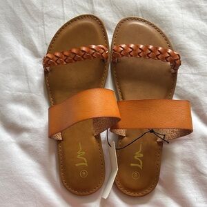 Elegant Tan and Orange Sandals for Women